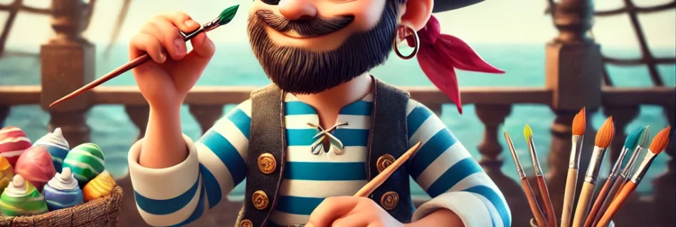 Pirate coloring Easter eggs using ChatGBT