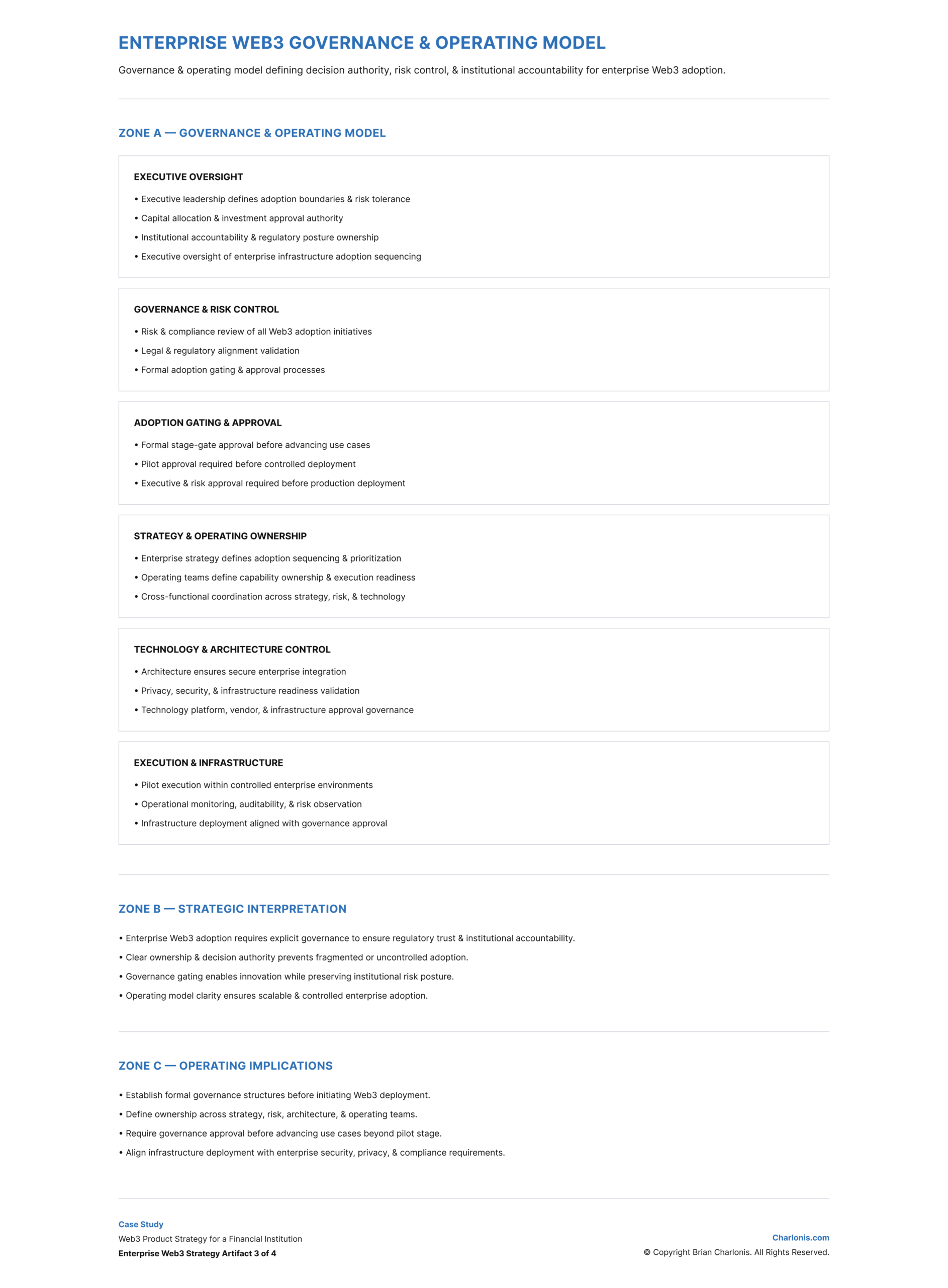 Charlonis.com ENTERPRISE WEB3 GOVERNANCE & OPERATING MODEL